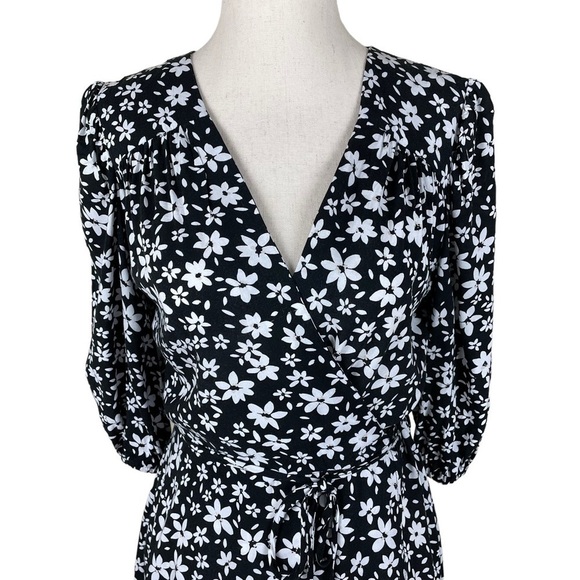 Calvin Klein Floral Faux Wrap Dress - Picture 2 of 10